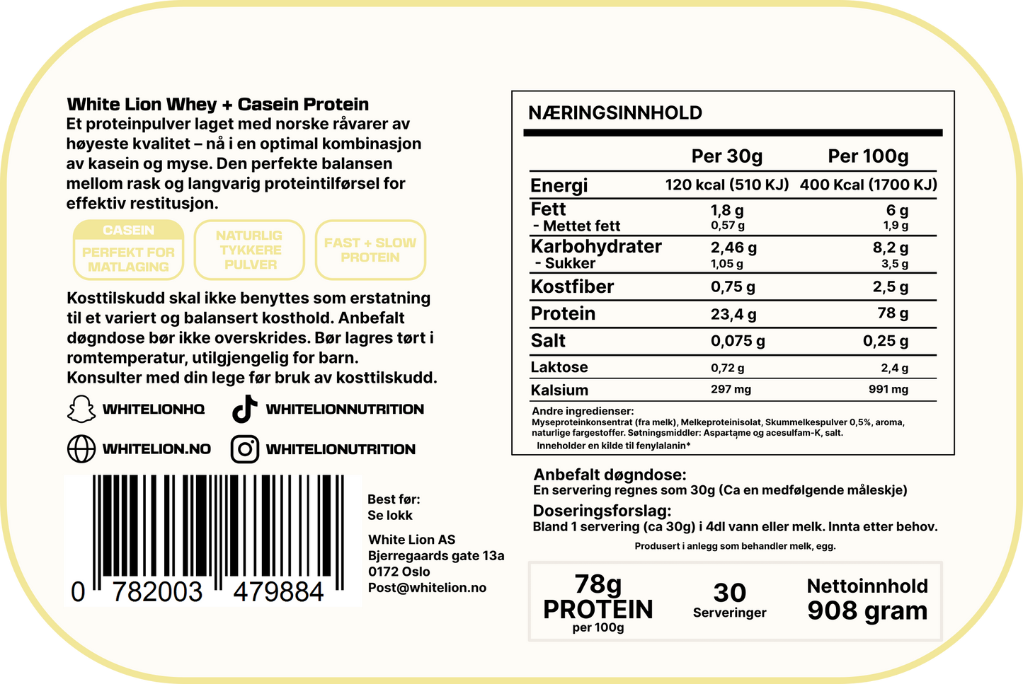 Whey Casein Vanilla Protein