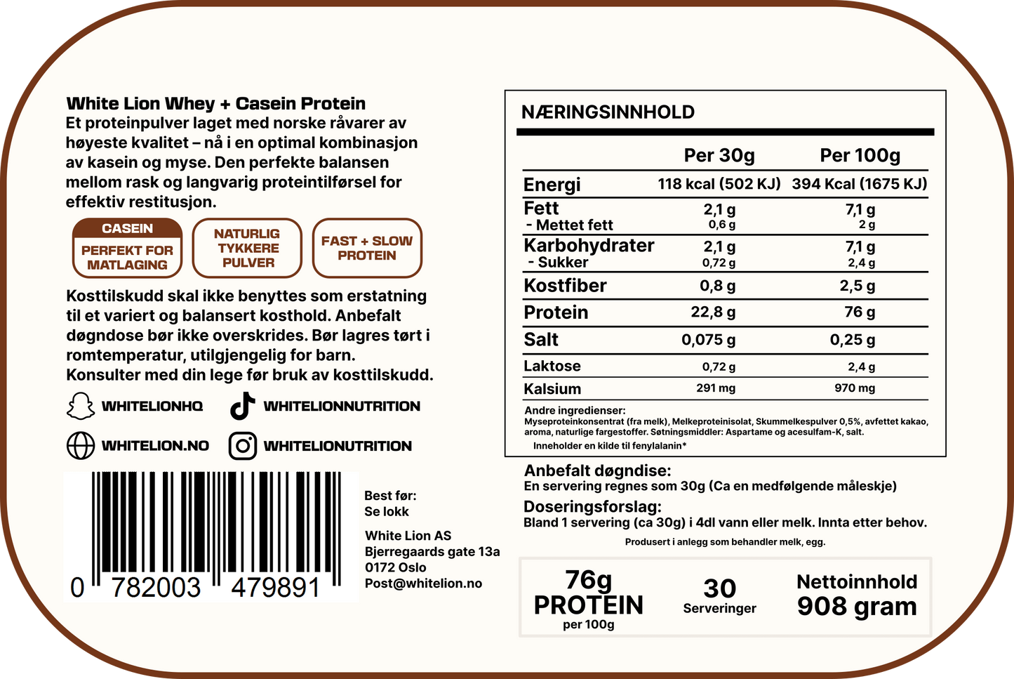 Whey Casein Chocolate Protein