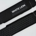 White Lion Straps i sort med silikondetaljer
