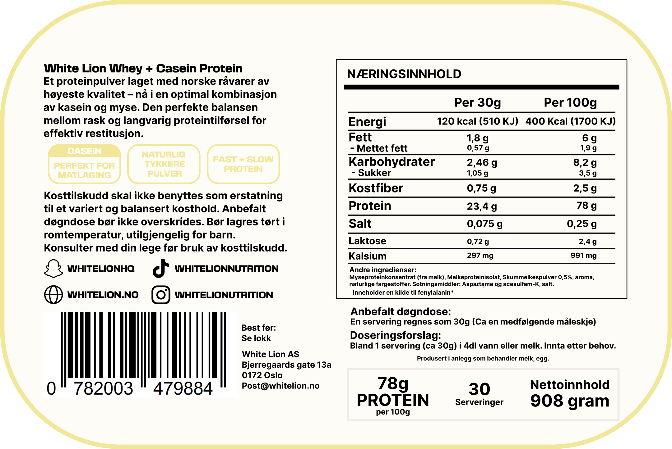Whey Casein Vanilla Protein