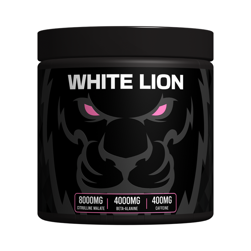 White Lion Original PWO Pink Lemonade, pre-workout pulver i rosa boks